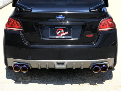 aFe Subaru WRX/STi 15-21 H4-2.0/2.5L Takeda 3in to 2-1/2in Stnlss Cat-Back Exhst w/ Blue Flame Tip
