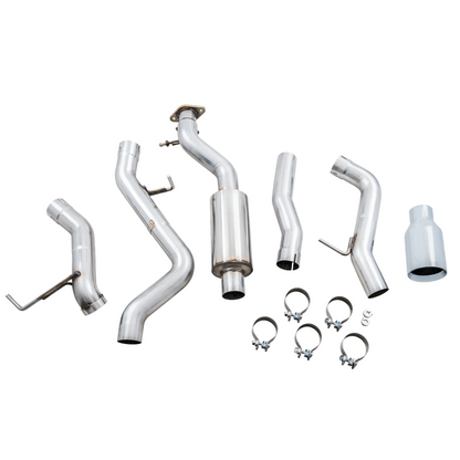 AWE Tuning 2021+ Ford Bronco 0FG Single Rear Exit Exhaust w/Chrome Silver Tip & Bash Guard