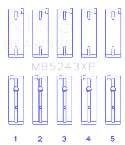 King Engine Bearings Nissan SR20DE/DET (2.0L) Performance Main Bearing Set - Size +0.25mm