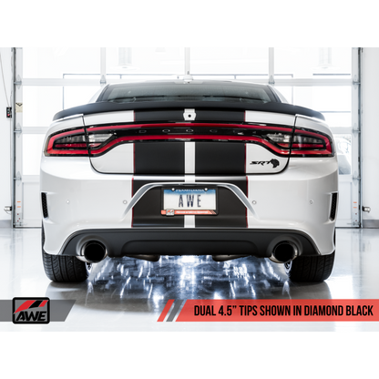 AWE Tuning 2015+ Dodge Charger 6.4L/6.2L Non-Resonated Touring Edition Exhaust - Diamond Blk Tips