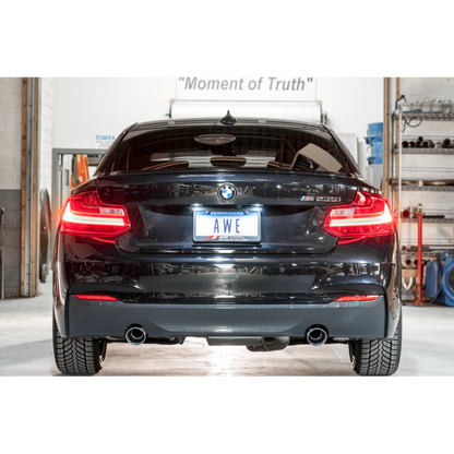 AWE Tuning BMW F22 M235i / M240i Touring Edition Axle-Back Exhaust - Chrome Silver Tips (90mm)