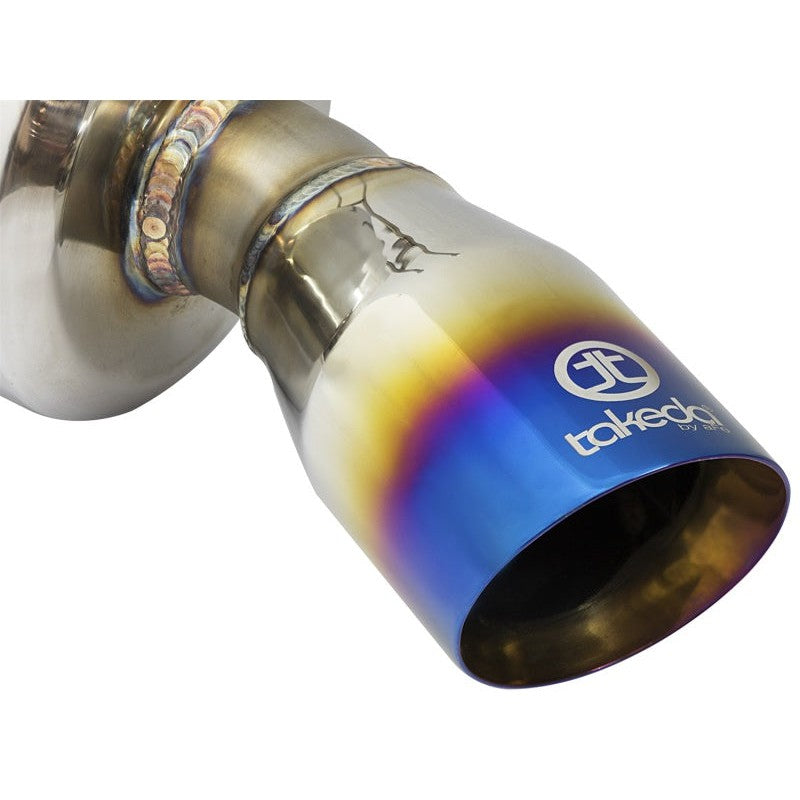 aFe POWER Takeda 16-17 Honda Civic I4-1.5L (t) 2.5-2.25in 304 SS CB Dual-Exit Exhaust Blue Tips