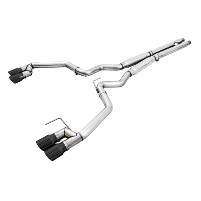 AWE Tuning 2018+ Ford Mustang GT (S550) Cat-back Exhaust - Track Edition (Quad Diamond Black Tips)