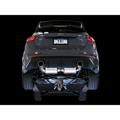 AWE Tuning Ford Focus RS Touring Edition Cat-back Exhaust- Resonated - Chrome Silver Tips