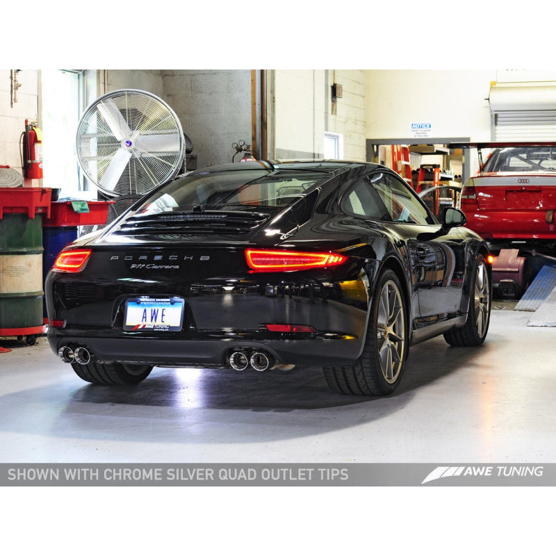 AWE Tuning Porsche 991 SwitchPath Exhaust for PSE Cars Chrome Silver Tips