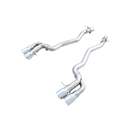 AWE Tuning 18-19 BMW M5 (F90) 4.4T AWD Axle-back Exhaust - Track Edition (Chrome Silver Tips)