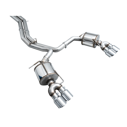 AWE Tuning 19-23 Audi C8 S6/S7 2.9T V6 AWD Touring Edition Exhaust - Chrome Silver Tips