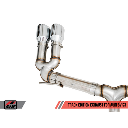 AWE Tuning Audi 8V S3 Track Edition Exhaust w/Chrome Silver Tips 102mm