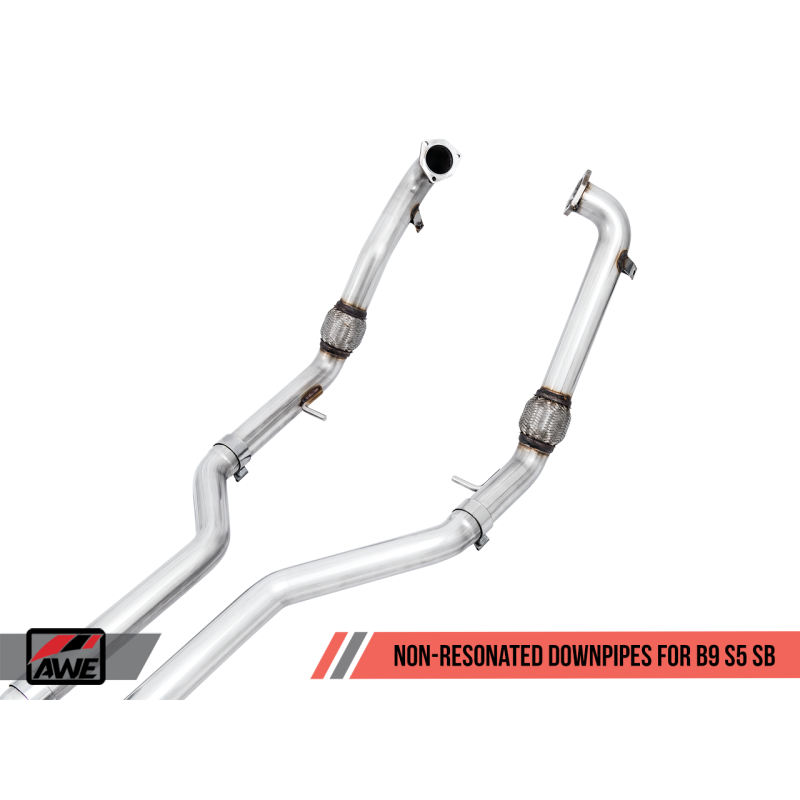 AWE Tuning Audi B9 S5 Sportback Track Edition Exhaust - Non-Resonated (Silver 102mm Tips)