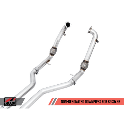AWE Tuning Audi B9 S5 Sportback Track Edition Exhaust - Non-Resonated (Silver 102mm Tips)