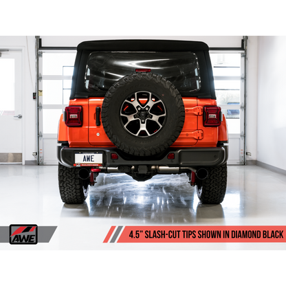 AWE Tuning 2018+ Jeep Wrangler JL/JLU Tread Edition Axle-Back Dual Exhaust - Diamond Black Tips