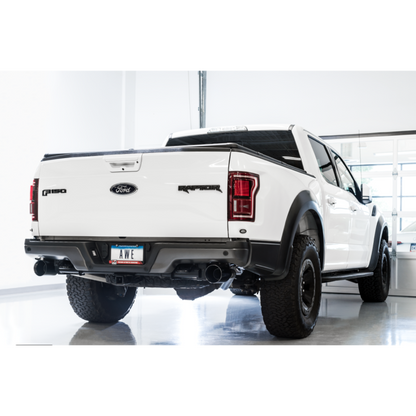 AWE Tuning 2017+ Ford Raptor 0 FG Performance Exhaust System - w/ Diamond Black Tips