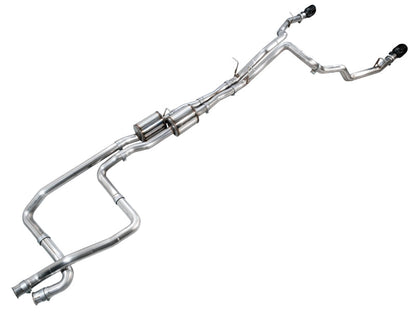 AWE Tuning 2025+ RAM 1500 RHO 3.0 I6 TT 0FG Dual Rear Exit Cat-Back Exhaust - Diamond Black Tips