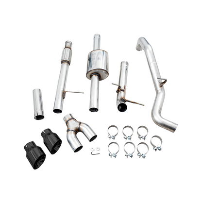 AWE Tuning 4th Gen GM 1500 5.3L 0FG Catback Dual Side Exit (Flat Bumper) - Diamond Tips
