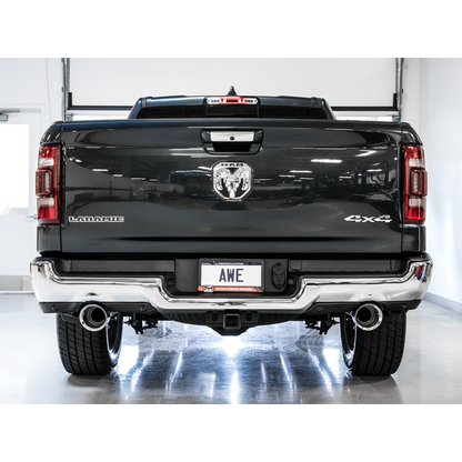 AWE Tuning 19-21 RAM 1500 5.7L (w/Cutouts) 0FG Dual Rear Exit Cat-Back Exhaust - Chrome Silver Tips