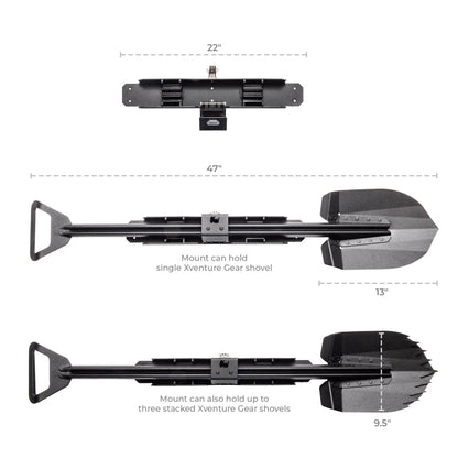 Go Rhino Xventure Gear Sharktooth Stackable Shovel - Textured Black