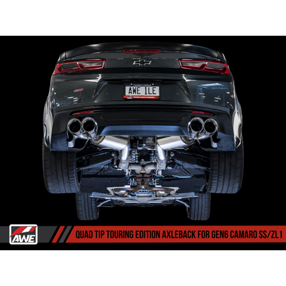 AWE Tuning 16-19 Chevrolet Camaro SS Axle-back Exhaust - Touring Edition (Quad Chrome Silver Tips)