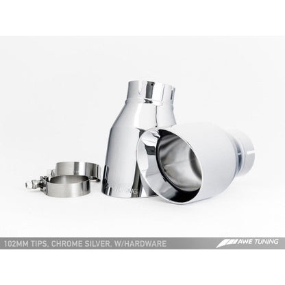 AWE Tuning BMW F10 M5 Touring Edition Axle-Back Exhaust Chrome Silver Tips