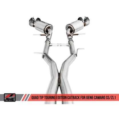 AWE Tuning 16-19 Chevy Camaro SS Res Cat-Back Exhaust -Touring Edition (Quad Diamond Black Tips)