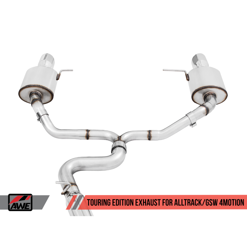AWE Tuning VW MK7 Golf Alltrack/Sportwagen 4Motion Touring Edition Exhaust - Polished Silver Tips