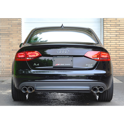 AWE Tuning Audi B8 A4 Touring Edition Exhaust - Quad Tip Polished Silver Tips - Does Not Fit Cabrio