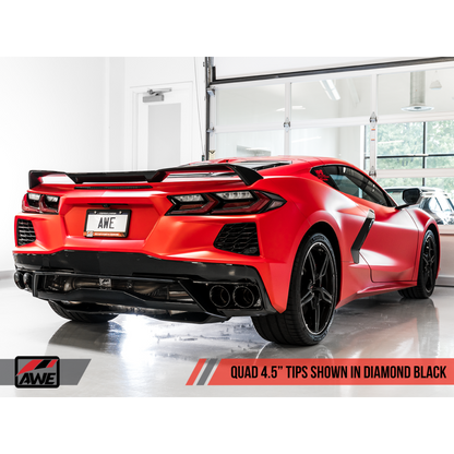 AWE Tuning 2020 Chevrolet Corvette (C8) Track Edition Exhaust - Quad Diamond Black Tips