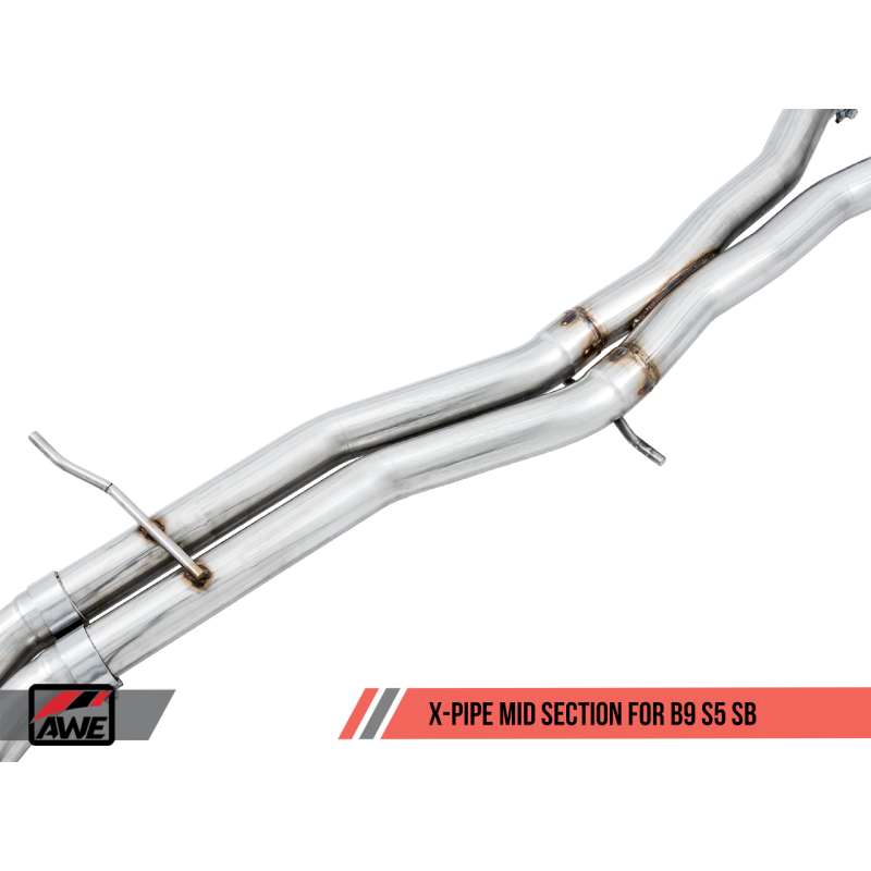 AWE Tuning Audi B9 S5 Sportback Track Edition Exhaust - Non-Resonated (Silver 102mm Tips)