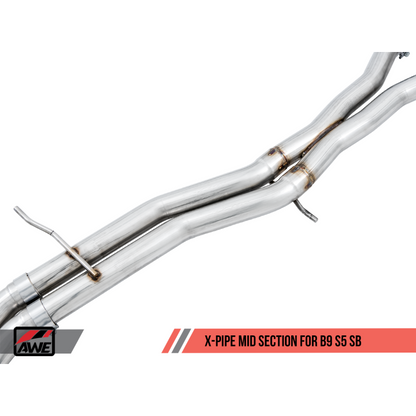 AWE Tuning Audi B9 S5 Sportback Track Edition Exhaust - Non-Resonated (Silver 102mm Tips)
