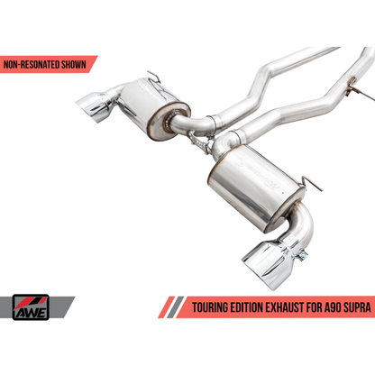 AWE Tuning 2020+ Toyota Supra A90 Non-Resonated Touring Edition Exhaust - 5in Chrome Silver Tips