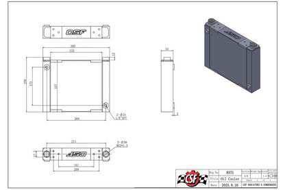 CSF Universal Large Single-Pass Oil Cooler - M22 x 1.5 - 12in L x 9.33in H x 2.16in W