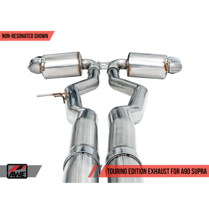 AWE Tuning 2020+ Toyota Supra A90 Non-Resonated Touring Edition Exhaust - 5in Chrome Silver Tips