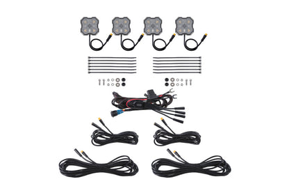 Diode Dyamics Rock Light - Amber/White - M8 4-Pack