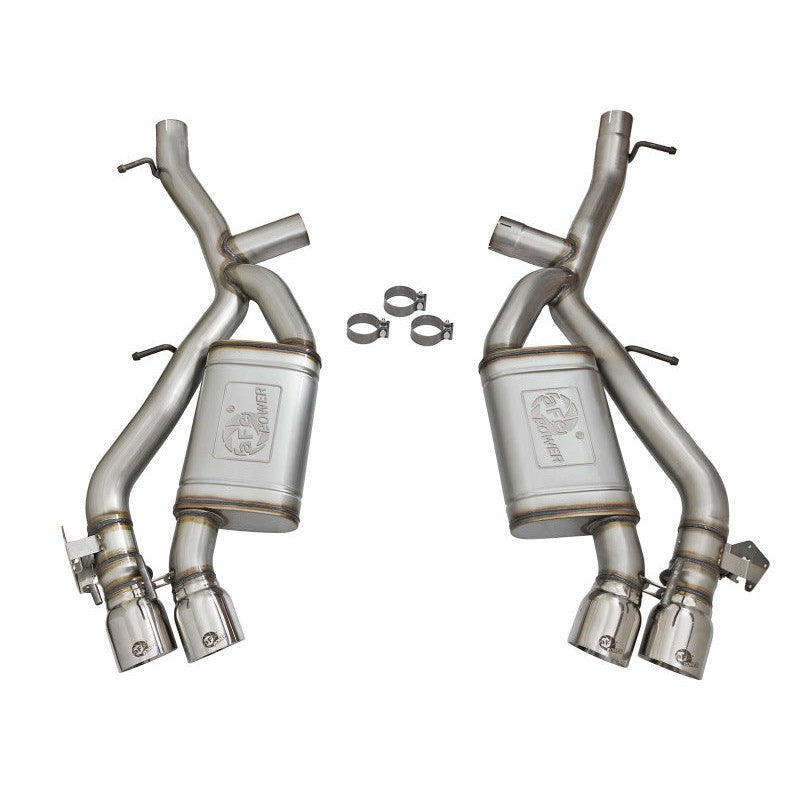 aFe MACHForce XP 3in 304 SS Axle-Back Dual Exhaust (NPP) w/ Polished Tips 16-17 Camro SS V8-6.2L