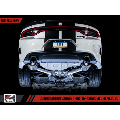 AWE Tuning 2015+ Dodge Charger 6.4L/6.2L SC Non-Resonated Touring Edition Exhaust - Silver Tips