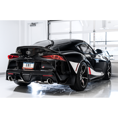 AWE Tuning 2020+ Toyota Supra A90 Non-Resonated Touring Edition Exhaust - 5in Chrome Silver Tips