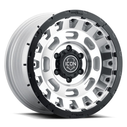 ICON Hammer Pro 17x8.5 / 5x5 / -6mm / 4.5in BS - Silver Machined