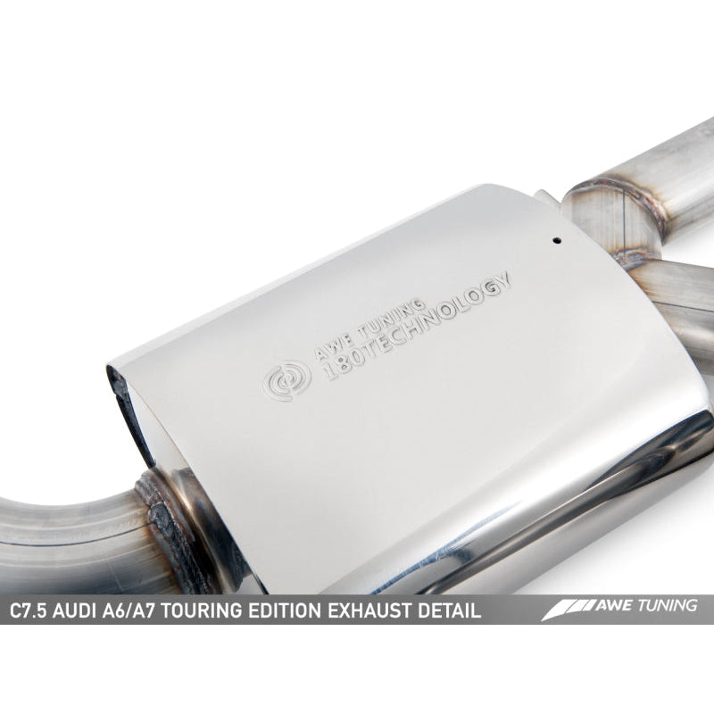 AWE Tuning Audi C7.5 A6 3.0T Touring Edition Exhaust - Quad Outlet Chrome Silver Tips