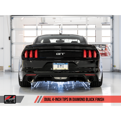 AWE Tuning S550 Mustang GT Cat-back Exhaust - Touring Edition (Diamond Black Tips)
