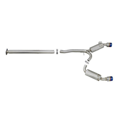 aFe Takeda 3in. to 2.5in. 304 SS C/B Exhaust 08-15 Mitsubishi EVO I4-2.0L (t) - Blue Flamed Tips