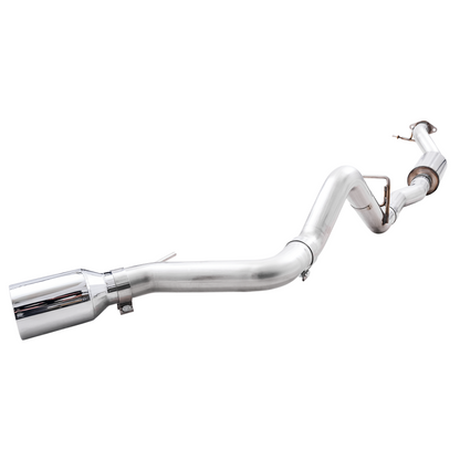 AWE Tuning 2021+ Ford Bronco 0FG Single Rear Exit Exhaust w/Chrome Silver Tip & Bash Guard