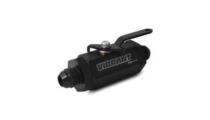 Vibrant -16AN to -16AN Male Shut Off Valve - Black