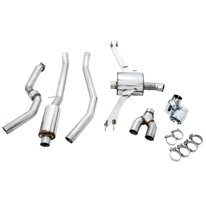 AWE Tuning 2016+ Honda Civic Si Touring Edition Exhaust w/Front Pipe & Dual Chrome Silver Tips