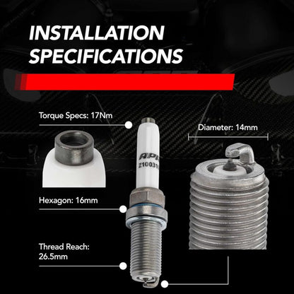 APR EA888.3/4/EA855.2/EA824 Iridium Pro Spark Plug - Heat Range 9 - 14mm x 26.5mm x 16mm - SINGLE