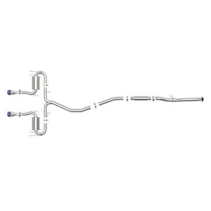 aFe Takeda 3in 304 SS Cat-Back Exhaust System w/Blue Flame Tips 17-20 Honda Civic Sport L4-1.5L (t)