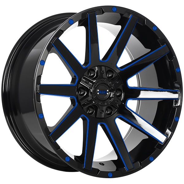Ruffino HARD SINNER Gloss Black - Blue Milling 20x9 0 6x135|6x139.7mm 87.1mm