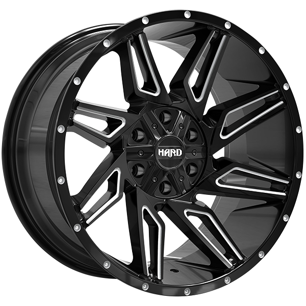 Ruffino HARD VOODOO Gloss Black - Milled Edge 20x10 -12 5x127|5x139.7mm 77.8mm