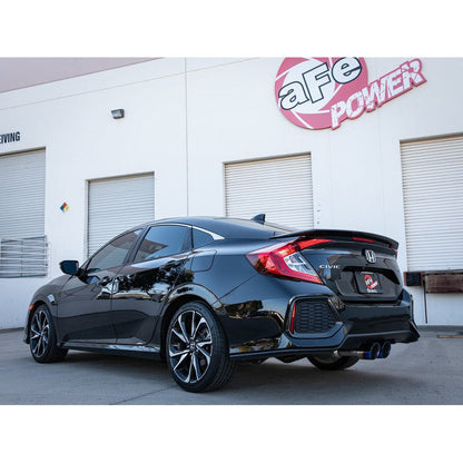 aFe Takeda 2.5in 304 SS Cat-Back Exhaust System w/ Blue Tips 17-20 Honda Civic Si Sedan I4 1.5L