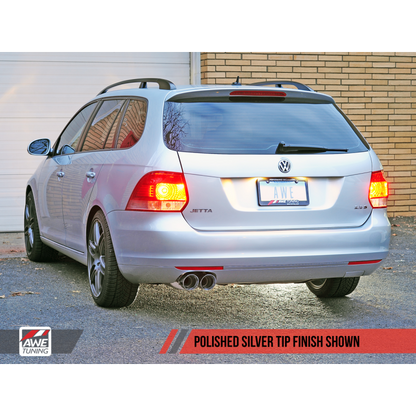 AWE Tuning Mk5 Jetta Mk6 Sportwagen 2.5L Touring Edition Exhaust - Polished Silver Tips