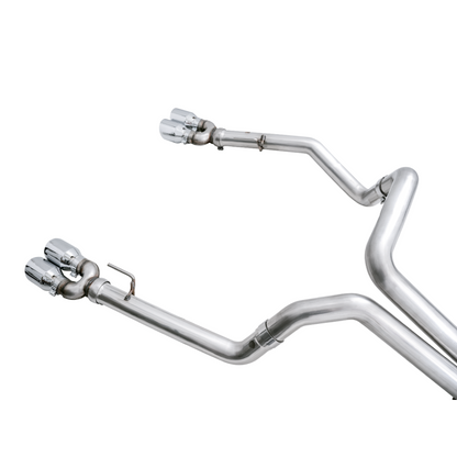 AWE Tuning 4th Gen GM 1500 6.2L 0FG Catback Split Rear Exit (w/ Bumper Cutouts) - Quad Chrome Tips