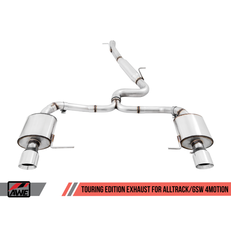 AWE Tuning VW MK7 Golf Alltrack/Sportwagen 4Motion Touring Edition Exhaust - Polished Silver Tips